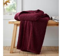 Catherine Lansfield So Soft Velvet Boucle 130x170 cm Blanket Throw Damson
