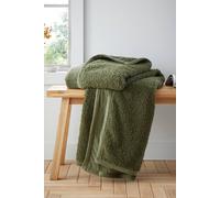 Catherine Lansfield 'so Soft Velvet Boucle' Blanket Throw In Olive Olive 130cm x 170cm