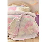 Catherine Lansfield Soft As A Cloud Bedspread Throw Pink