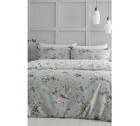 Catherine Lansfield Bedding Songbird Double Duvet Cover Set with Pillowcases Sage Green