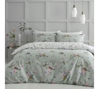 Catherine Lansfield Bedding Songbird Double Duvet Cover Set with Pillowcases Sage Green