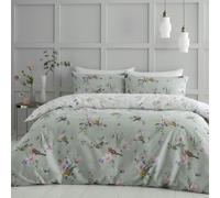 Catherine Lansfield Bedding Songbird King Duvet Cover Set with Pillowcases Sage Green