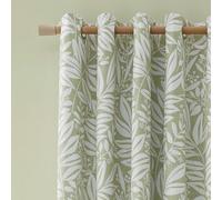 Catherine Lansfield Sorrel Leaf 66x90 Inch Fully Reversible Eyelet Curtains Two Panels Green