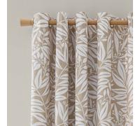 Catherine Lansfield Sorrel Leaf 66x90 Inch Fully Reversible Eyelet Curtains Two Panels Natural