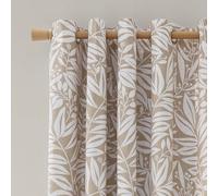 Catherine Lansfield Sorrel Leaf 66x90 Inch Fully Reversible Eyelet Curtains Two Panels Natural