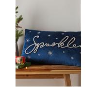 Catherine Lansfield Sparkle Rectangle Cushion Blue