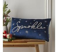Catherine Lansfield Sparkle Soft Touch Sparkle 30x50cm Cushion Blue