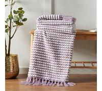 Catherine Lansfield Stab Stitch 125 x 150 cm Blanket Throw Lilac