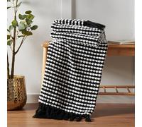 Catherine Lansfield Stab Stitch 125x150 cm Blanket Throw Black