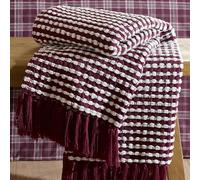 Catherine Lansfield Stab Stitch 125x150cm Blanket Throw Plum
