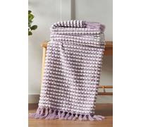 Catherine Lansfield Throw Blanket Stab Stitch – 125 x 150 cm – Lilac