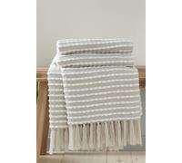 Catherine Lansfield Stab Stitch Throw Natural