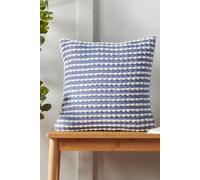 Catherine Lansfield 'stab Stitch' Cushion In Blue Blue 43cm x 43cm