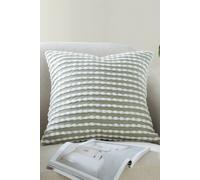 Catherine Lansfield 'stab Stitch' Cushion In Green Green 43cm x 43cm
