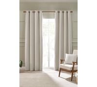 Catherine Lansfield 'Stab Stitch' Lined Eyelet Curtains in Natural | Size: 168 cm width x 183 cm drop Catherine Lansfield Natural 168 cm width x 183 cm drop