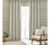 Catherine Lansfield 'Stab Stitch' Lined Eyelet Curtains in Natural | Size: 117 cm width x 137 cm drop Catherine Lansfield Natural 117 cm width x 137 cm drop