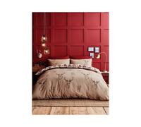 Catherine Lansfield Stag Check Reversible Duvet Cover Set - Natural - Double
