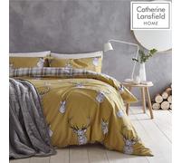 Catherine Lansfield Stag Easy Care Double Duvet Set Ochre