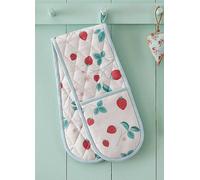 Catherine Lansfield Strawberry Garden Double Oven Glove Green