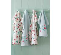 Catherine Lansfield Strawberry Garden Set of 4 Tea Towels Green
