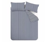 Catherine Lansfield Cosy Winter Brushed Stripe Duvet Cover Bedding Set Navy