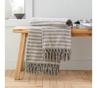 Catherine Lansfield Stripe Chenille, 130x170 cm, Blanket Throw, Grey