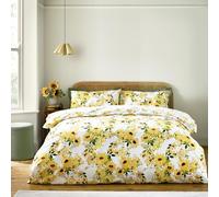 Catherine Lansfield Sunflowers Reversible Single Duvet Cover Set with Pillowcase Yellow