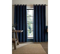Catherine Lansfield 'Super Thermal Blackout Matt Velour' Eyelet Curtains in Navy | Size: 168 cm width x 137 cm drop Catherine Lansfield Navy 168 cm width x 137 cm drop