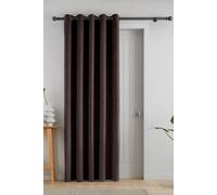 Catherine Lansfield 'Super Thermal Blackout Matt Velour' Eyelet Door Panel in Chocolate | Size: 117 cm width x 214 cm drop Catherine Lansfield Chocolate 117 cm width x 214 cm drop