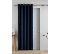 Catherine Lansfield Super Thermal Blackout Matt Eyelet Door Panel 117x213cm Blue