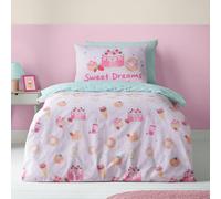 Catherine Lansfield Sweet Treats Reversible Duvet Cover Set Pink - Single - Pink