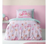 Catherine Lansfield Sweet Treats Reversible Single Duvet Cover Set with Pillowcase Pink
