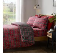Catherine Lansfield Tartan Check Double Duvet Cover Set Red/Green