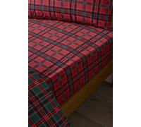 Catherine Lansfield Tartan Check Single Fitted Sheet Red