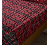 Catherine Lansfield Tartan Check King Fitted Sheet Red