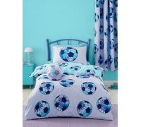 Girls Football Soccer Duvet Cover Single Bed Reversible Quilt Bedding Set Lilac
