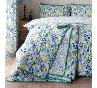 Catherine Lansfield Tilly Floral Blue Bedspread Throwover 220X230Cm