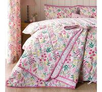 Catherine Lansfield Tilly Floral Fully Reversible 220x230cm Bedspread Pink