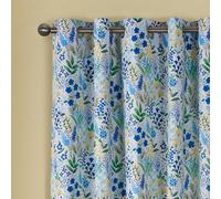 Catherine Lansfield Tilly Floral Fully Reversible 66x90 Inch Eyelet Curtains Two Panels Blue