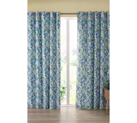 Catherine Lansfield Tilly Floral Fully Reversible 66x90 Inch Eyelet Curtains Two Panels Blue