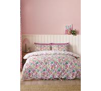 Catherine Lansfield 'Tilly Floral' Reversible Duvet Cover Set in Pink | Size: Double Catherine Lansfield Pink Double