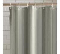 'Timeless Stripe' Shower Curtain Catherine Lansfield Green 180cm width x 180cm drop