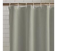 Catherine Lansfield Timeless Stripe 180x180cm Shower Curtain Green