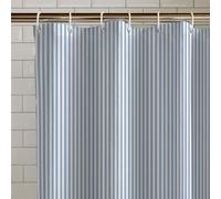 Catherine Lansfield Timeless Stripe Shower Curtain, 180x180 cm, Blue