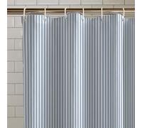 Catherine Lansfield Timeless Stripe Shower Curtain, 180x180 cm, Blue
