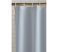 Catherine Lansfield Timeless Stripe Shower Curtain, 180x180 cm, Blue