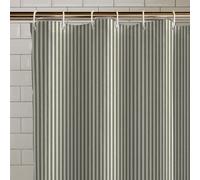 Catherine Lansfield Timeless Stripe 180x180cm Shower Curtain Green