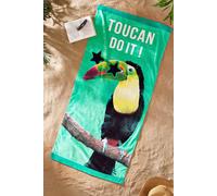 Catherine Lansfield 'Toucan Do It' Cotton Beach Towel in Green Catherine Lansfield Green