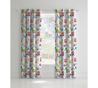 Catherine Lansfield Transport Easy Care Eyelet Curtains blue/green