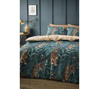 Catherine Lansfield 'Tropic Tiger Leaf' Duvet Cover Set in Green | Size: Single Catherine Lansfield Green Single